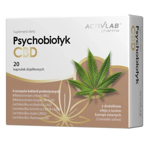 Activlab Pharma, Psychobiotyk CBD, 20 kapsułek dojelitowych