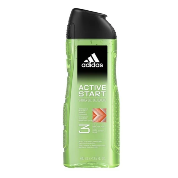 Adidas Active Start, żel do mycia ciała, włosów i twarzy 3w1, dla mężczyzn, 400ml