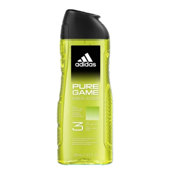 Adidas Pure Game, żel do mycia ciała, włosów i twarzy 3w1, dla mężczyzn, 400ml