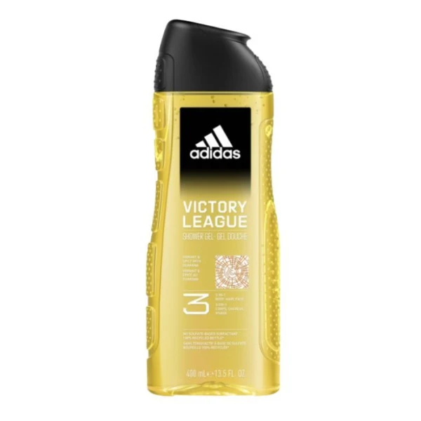 Adidas Victory League, energetyzujący żel do mycia ciała, włosów i twarzy 3w1, dla mężczyzn, 400ml