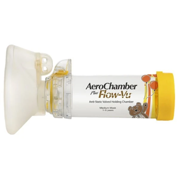 AeroChamber Plus Flow-Vu, komora inhalacyjna z maską dla dzieci od 1 do 5 roku życia, 1 sztuka