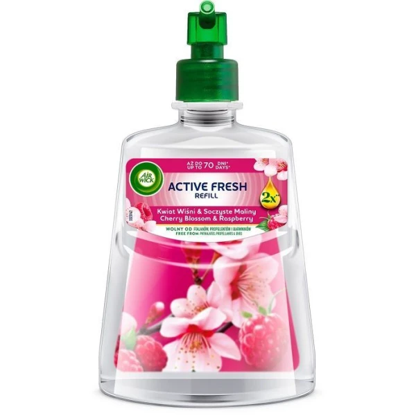 Air Wick 24/7 Active Fresh, wkład zapasowy do dyfuzora automatycznego, Cherry Blossom & Raspberry, 228ml