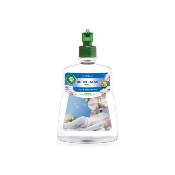 Air Wick 24/7 Active Fresh, wkład zapasowy do dyfuzora automatycznego, Linen & White Orchid, 228ml