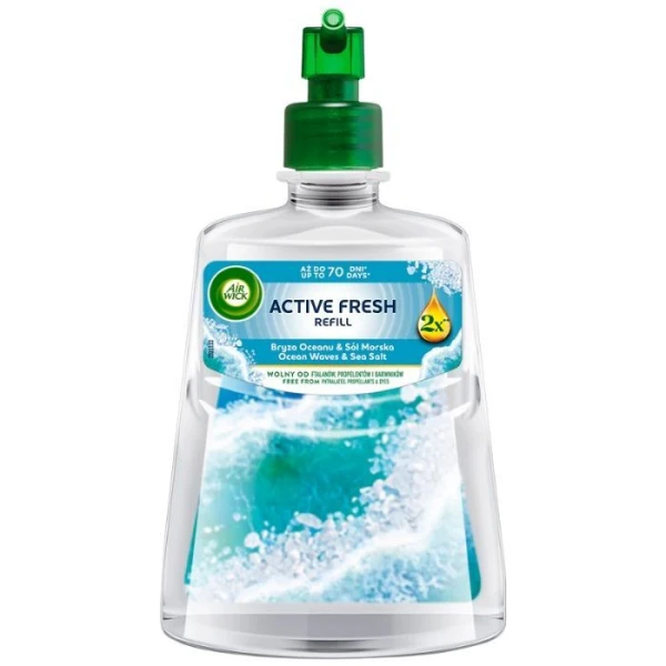 Air Wick 24/7 Active Fresh, wkład zapasowy do dyfuzora automatycznego, Ocean Waves & Sea Salt, 228ml