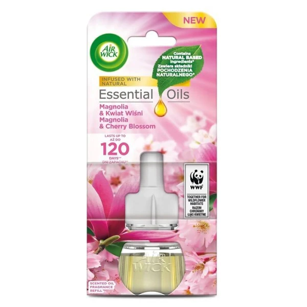 Air Wick, wkład zapasowy do dyfuzora elektrycznego, Magnolia & Cherry Blossom, 19ml