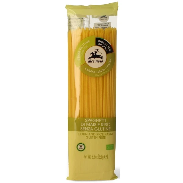 Alce Nero, makaron kukurydziano-ryżowy, spaghetti, bezglutenowy, 250g
