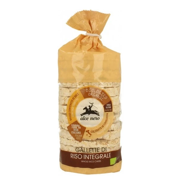 Alce Nero, wafle ryżowe pełnoziarniste, bezglutenowe, 100g