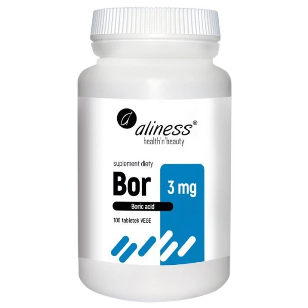 Aliness, Bor 3mg, Kwas borowy, 100 tabletek