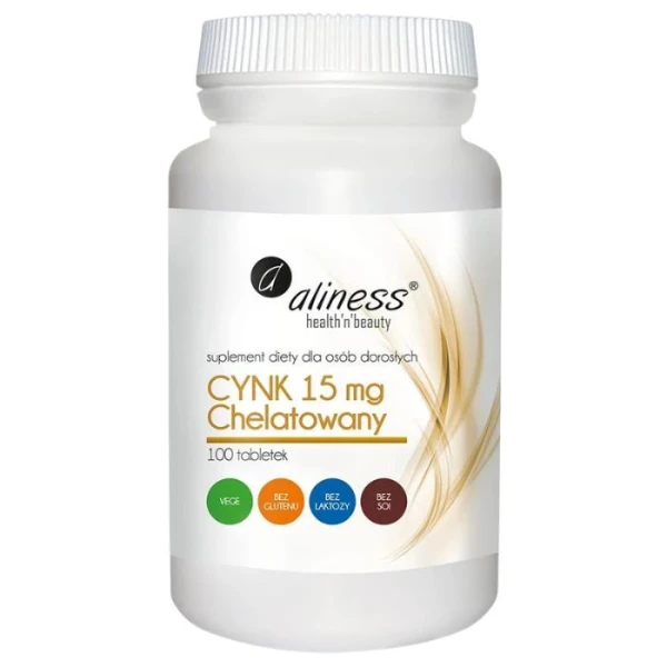 Aliness, Cynk Chelatowany 15mg, 100 tabletek