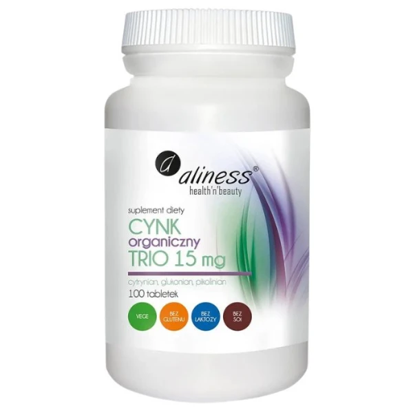Aliness, Cynk Organiczny Trio 15mg, 100 tabletek