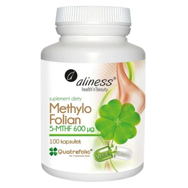 Aliness, Methylo Folian 5-MTHF, kwas foliowy 600µg, 100 kapsułek