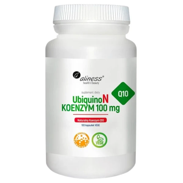 Aliness, UbiquinoN Koenzym 100mg, naturalny koenzym Q10, 100 kapsułek