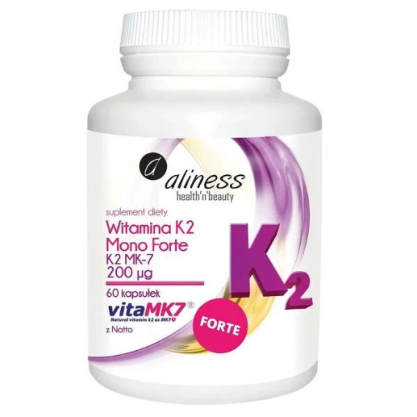 Aliness, Witamina K2 MK-7 Mono Forte 200µg, 60 kapsułek