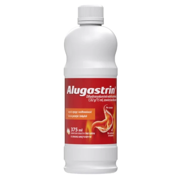 Alugastrin 1,02g/15ml, zawiesina doustna o smaku miętowym, 375ml