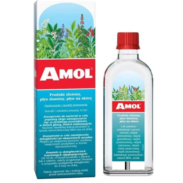 Amol, lek złożony, płyn doustny i na skórę, 100ml