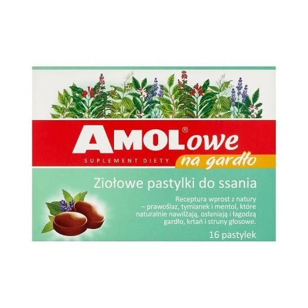 Amolowe na gardło, 16 pastylek do ssania