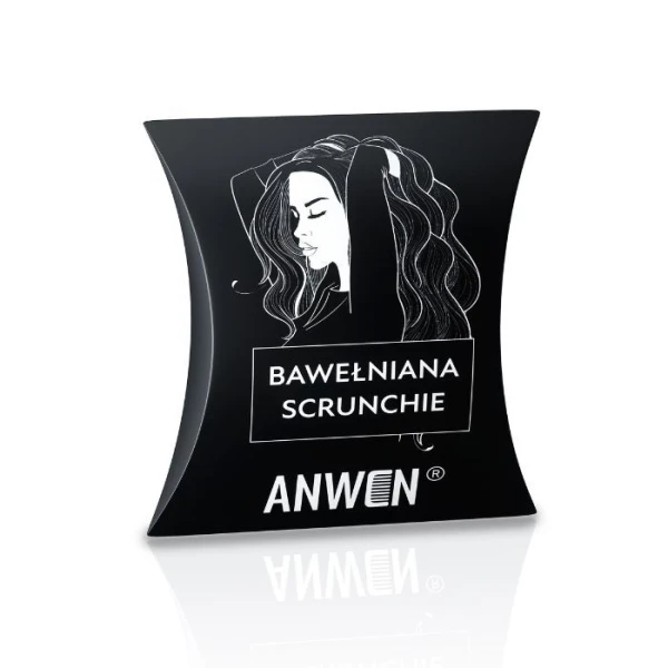 Anwen, bawełniana scrunchie, czarna gumka do włosów, 1 sztuka