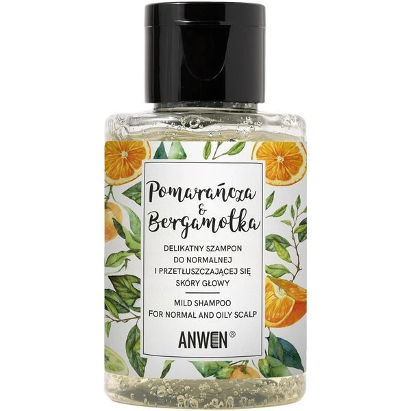 Anwen Pomarańcza & Bergamotka, mini szampon do normalnej i przetłuszczającej się skóry głowy, 50ml