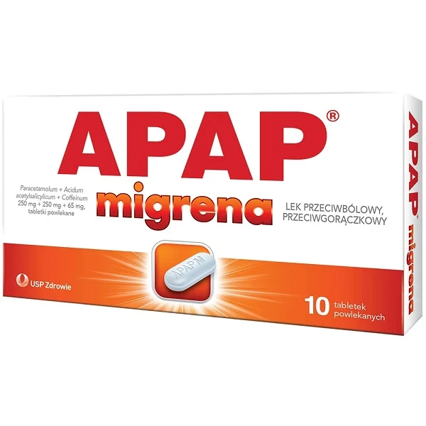 Apap Migrena (250mg+250mg+65mg), 10 tabletek
