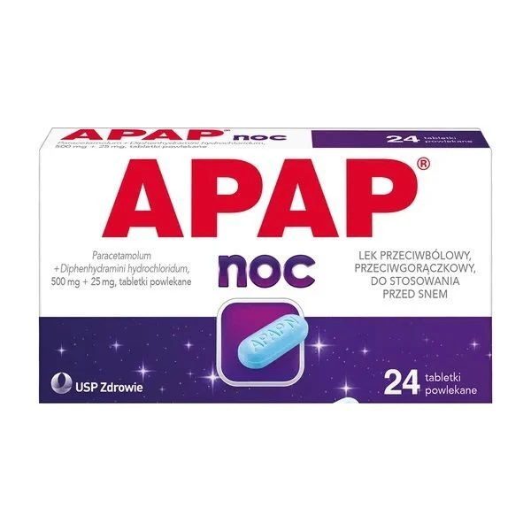 [DATA - 2026-09-30] Apap Noc (500mg+25mg), 24 tabletki