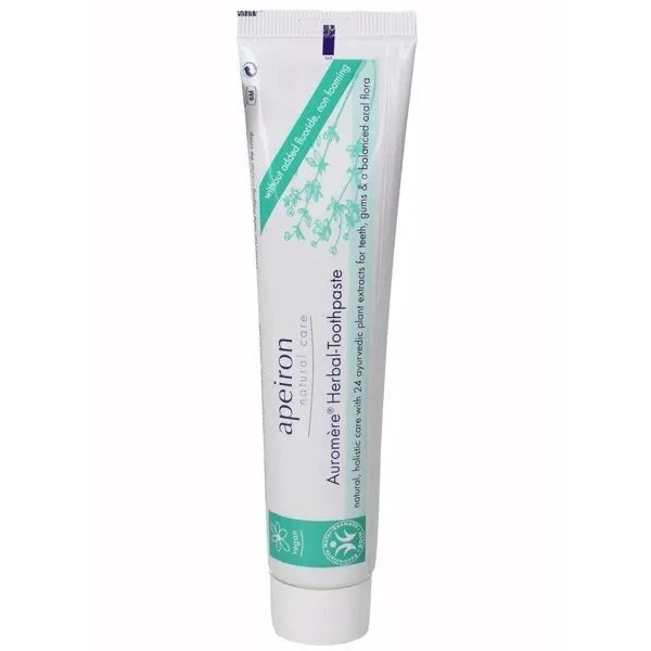 Apeiron, Auromere, pasta do zębów z 24 ziół Ajurwedyjskich, wegańska, bez fluoru, 75ml
