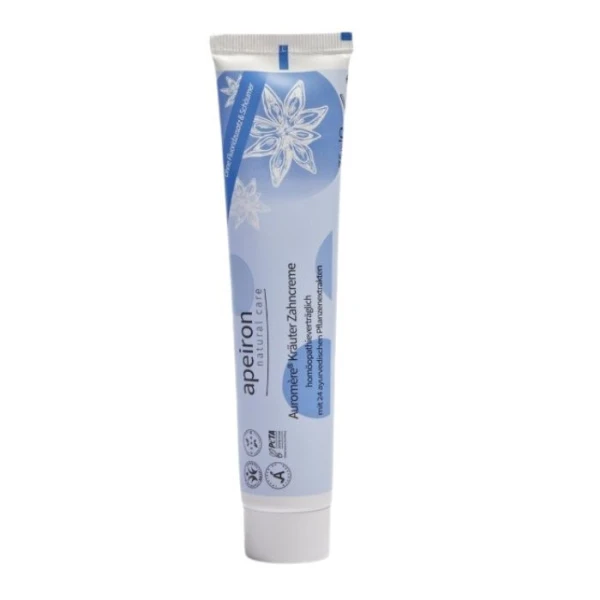 Apeiron, Auromere, pasta do zębów z 24 ziół Ajurwedyjskich, wegańska, bez fluoru, bez mięty, 75ml