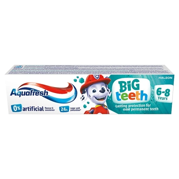 Aquafresh Big Teeth, pasta do zębów Psi Patrol, dla dzieci w wieku 6-8 lat, 50ml