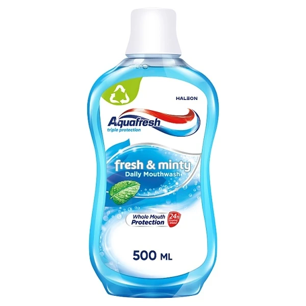 Aquafresh Fresh&Minty, płyn do płukania jamy ustnej, 500ml