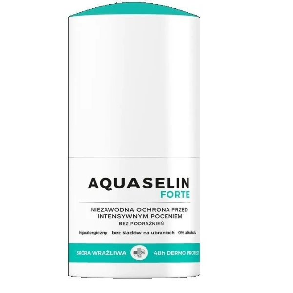 Aquaselin Forte, hipoalergiczny antyperspirant roll-on przeciw nadmiernej potliwości, skóra wrażliwa, 50ml