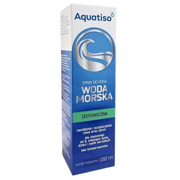 Aquatiso, woda morska, izotoniczna, spray, dla niemowląt po 6 miesiącu, 100ml