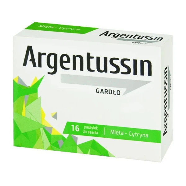 Argentussin Gardło, smak miętowo-cytrynowy, 16 pastylek do ssania
