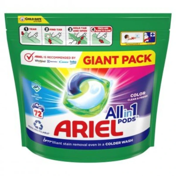 Ariel All in 1, kapsułki do prania, Color, 72 sztuki