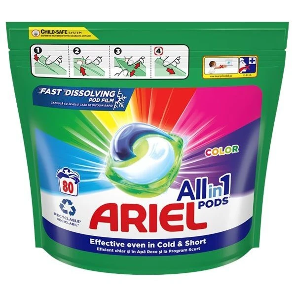 Ariel All in 1, kapsułki do prania, Color, 80 sztuk
