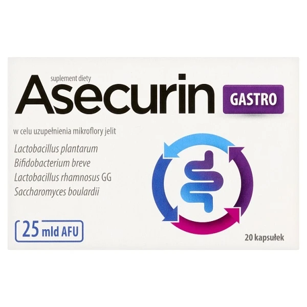 Asecurin Gastro, 20 kapsułek