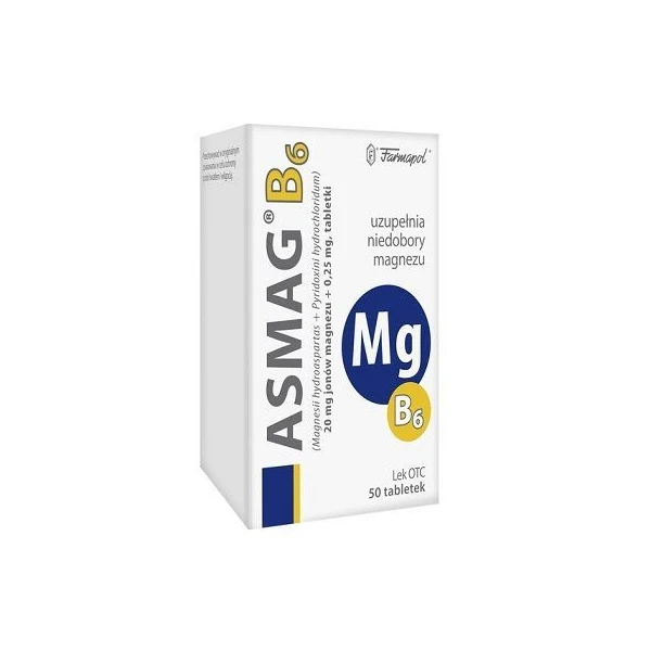 Asmag B6 (20mg+0,25mg), 50 tabletek