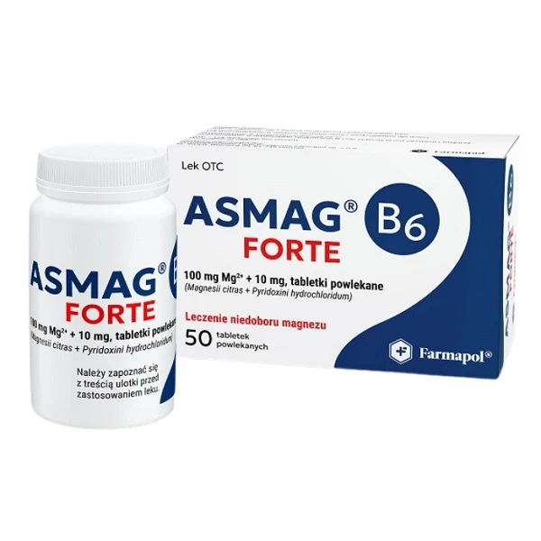 Asmag B6 Forte (100mg+10mg), 50 tabletek