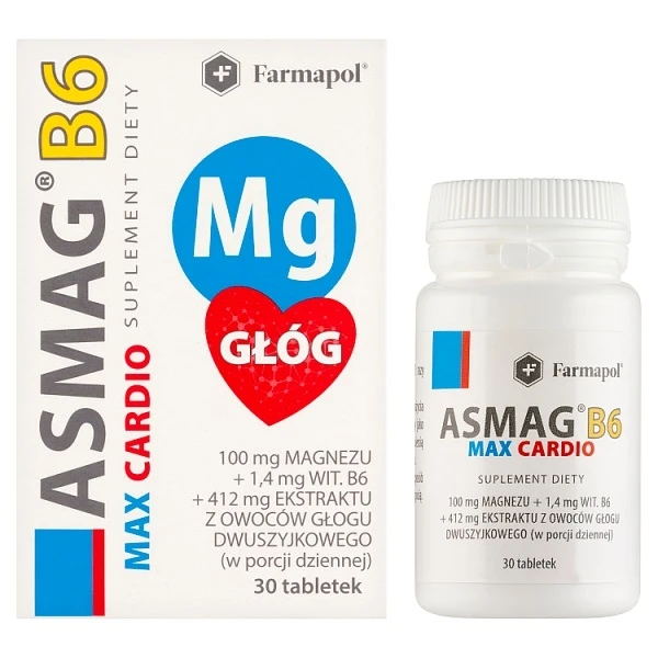 Asmag B6 Max Cardio, 30 tabletek