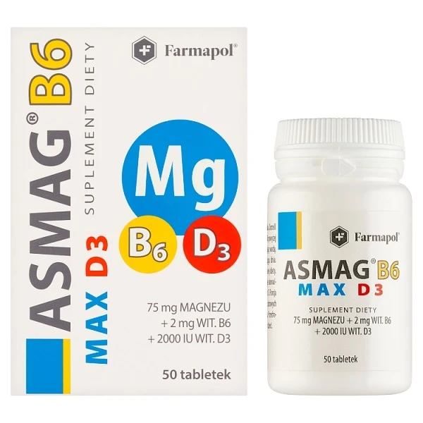 Asmag B6 Max D3, 50 tabletek