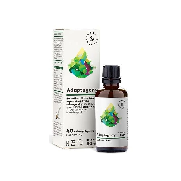 [DATA - 2026-09-21] Aura Herbals, Adaptogeny, ekstrakty roślinne, płyn, 50ml