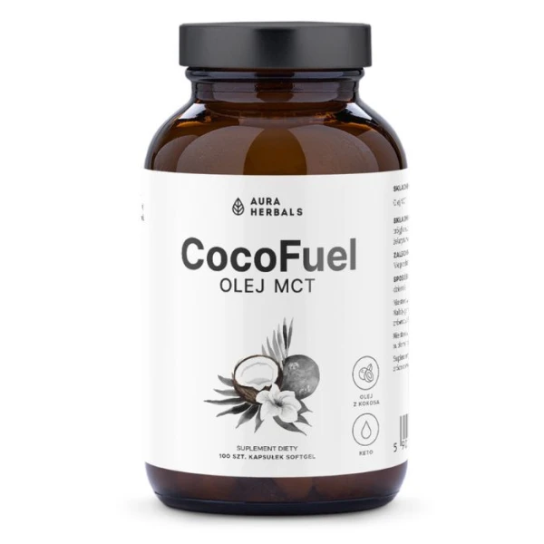 Aura Herbals, CocoFuel, olej MCT, 100 kapsułek