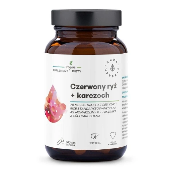 Aura Herbals, Czerwony Ryż + Karczoch, 60 kapsułek
