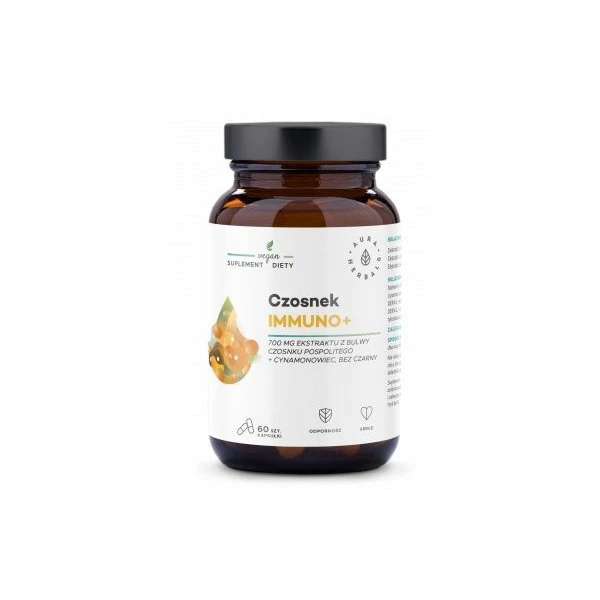 Aura Herbals, Czosnek Immuno+, 60 kapsułek