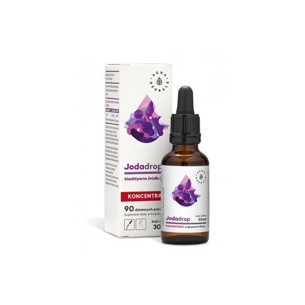 Aura Herbals, Jodadrop, bioaktywne źródło jodu, krople, 30ml