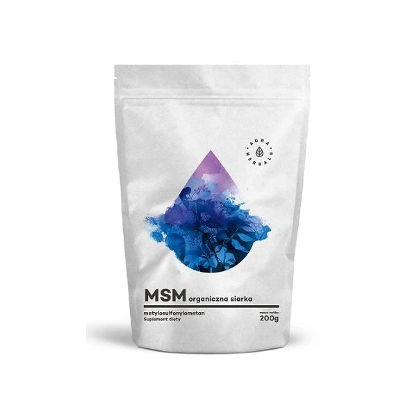 Aura Herbals, MSM, organiczny związek siarki, proszek, 200g