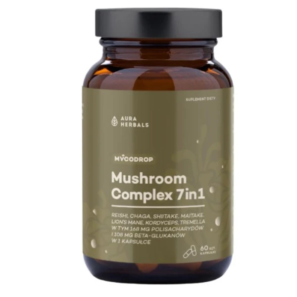 Aura Herbals, Mycodrop Mushroom Complex 7w1, 60 kapsułek