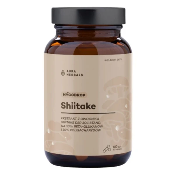 Aura Herbals, Mycodrop Shiitake, 60 kapsułek