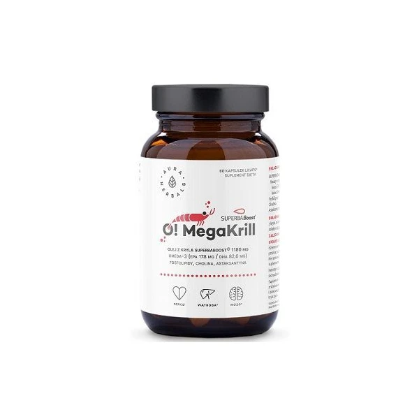 Aura Herbals, O! MegaKrill, 60 kapsułek