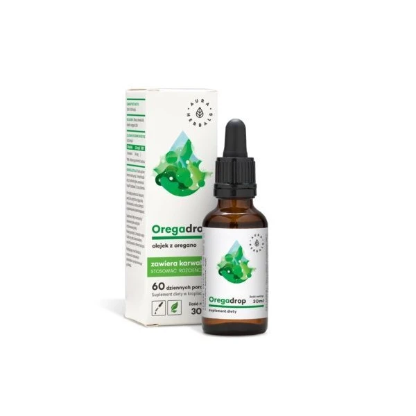 Aura Herbals, Oregadrop, olejek z oregano, krople, 30ml