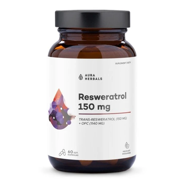 Aura Herbals, Resweratrol 150mg, 60 kapsułek