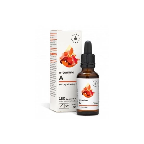 Aura Herbals, Witamina A, krople, 30ml